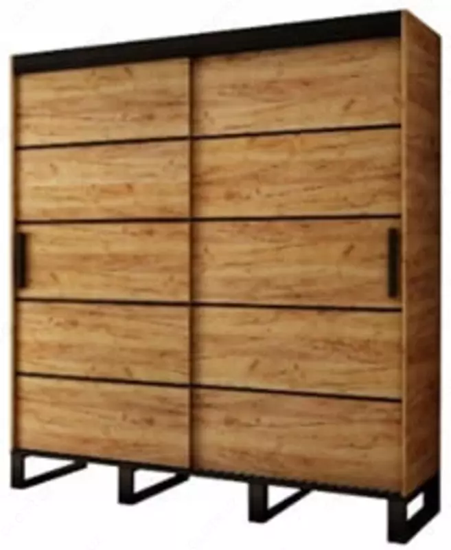 Комбинированный офисный 2-х створчатый шкаф-купе Лофт ITM-226 2000 х 600 х 2000 мм (Металл/ЛДСП)