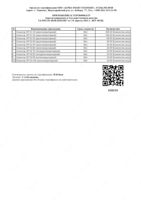 Озонатор промышленный ООО "BET"
