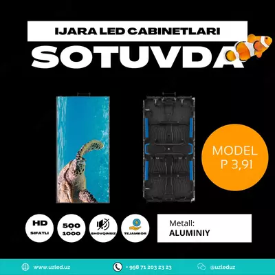 LED экран для помещений Aluminum Series 1000x500mm Indoor P3.91 - от 4 500 000 сум / шт.