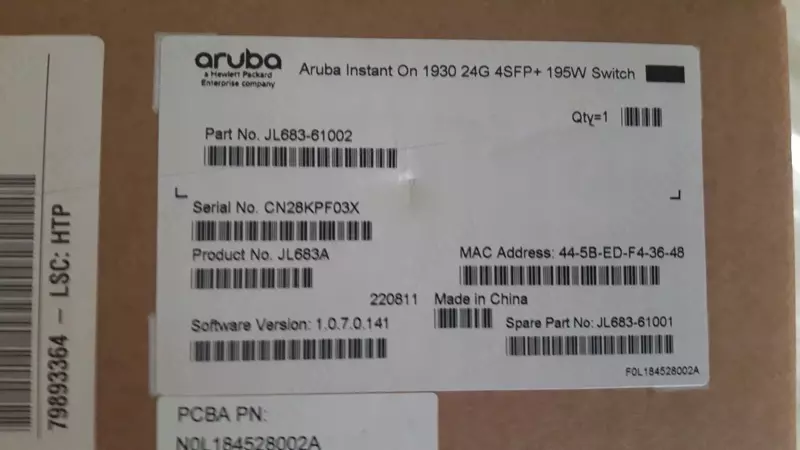 13 877 346.8 сум Коммутатор Aruba JL683A Instant On 1930 24G Class4 PoE 4SFP/SFP+ 195 Вт