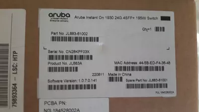 13 818 360.8 сум / шт. Коммутатор Aruba JL683A Instant On 1930 24G Class4 PoE 4SFP/SFP+ 195 Вт
