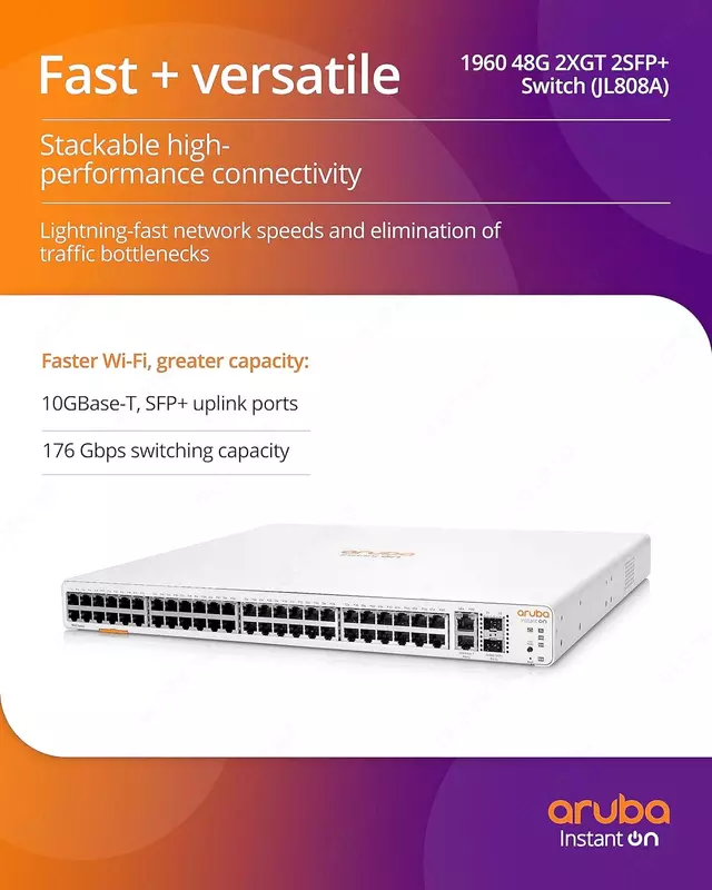 Коммутатор Aruba Instant On 1960 48G 2XGT 2SFP+ (JL808A) - от {0} сум