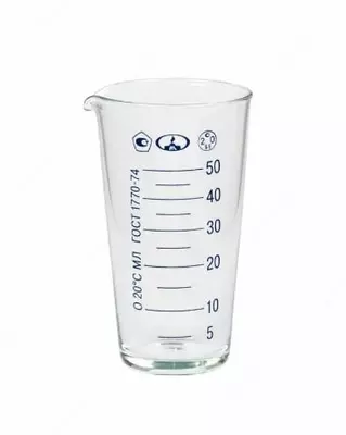 50 ml hajmli o'lchov shisha stakan (dona)