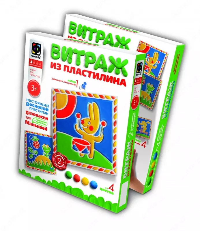 Vitrajli plastilin Fantazer to'plami №1 "Quyon va qurbaqa" - 53 600 so'm