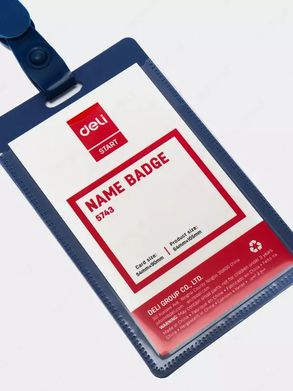 Бейдж вертикальный Deli 5743