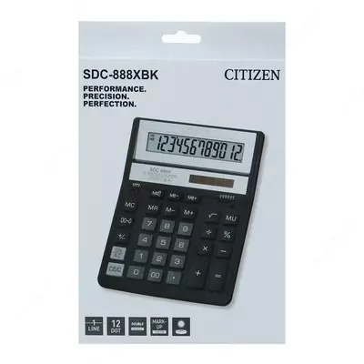 Калькулятор CITIZEN SDC-888XBK 203х158 мм (12-разрядный)