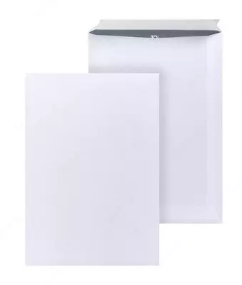 Konvertli sumka C4 229x324, oq, 90 g/m², yirtuvchi lenta Konvertli sumka C4 229x324, oq, 90 g/m², yirtuvchi lenta
