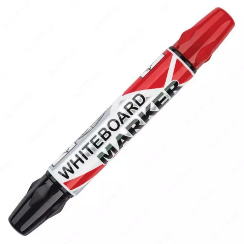 Ikki tomonlama oq doska markeri qora va qizil