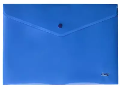 Папка-конверт с кнопкой А4 синяя