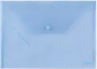 Папка-конверт на кнопке А4 голубая