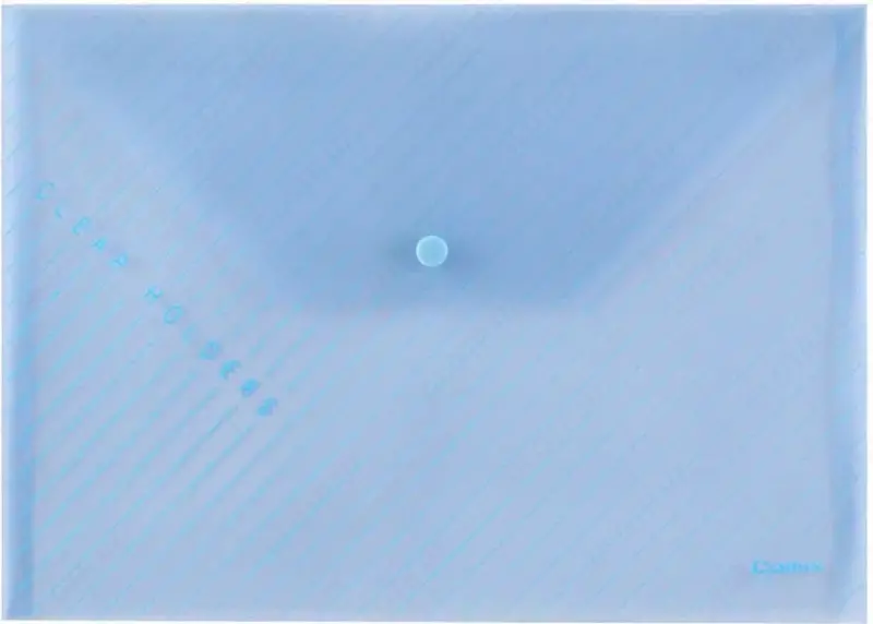 Папка-конверт на кнопке А4 голубая