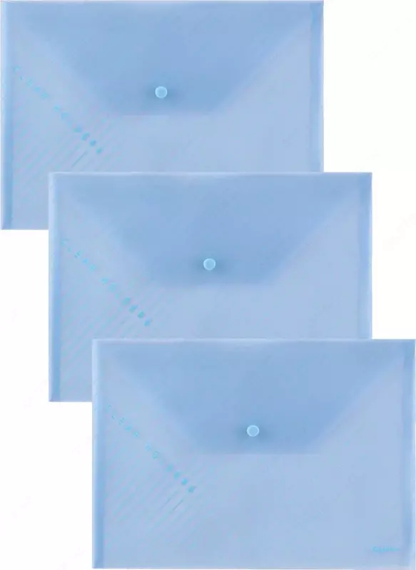 Папка-конверт на кнопке А4 голубая - 4 000 сум