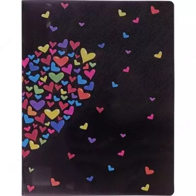 Папка А4 Centrum HEARTS 0.60 мм на 2 кольцах для вкладышей с перфорацией ПП