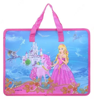 Fermuar va tutqichli bolalar uchun papka