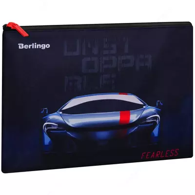 Папка текстильная на молнии А5 Berlingo "Fearless"