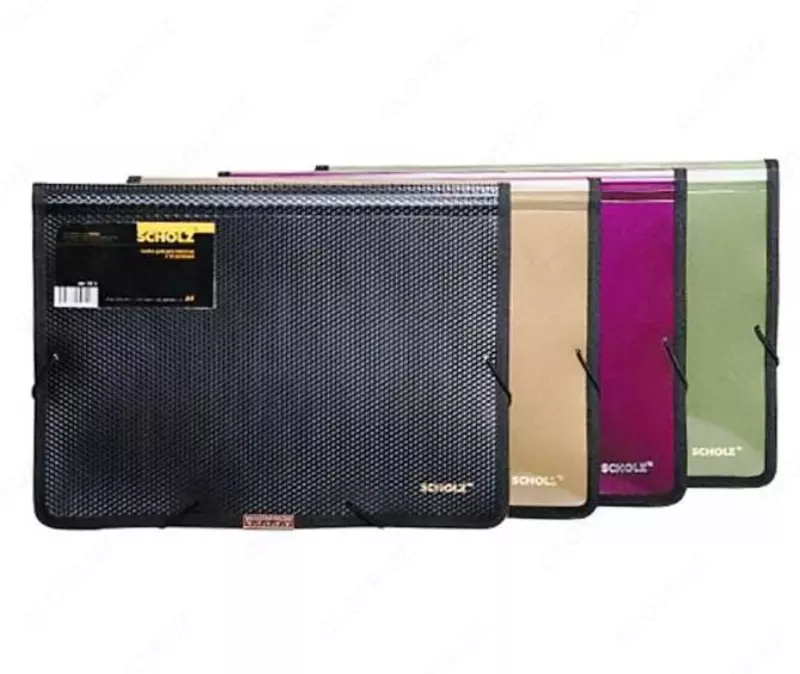 Папка на резинках А4 с 2-мя отделами и карманом для визитки