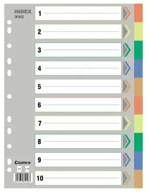 Разделитель А4 "1-10" пластик - 10 200 сум / шт.