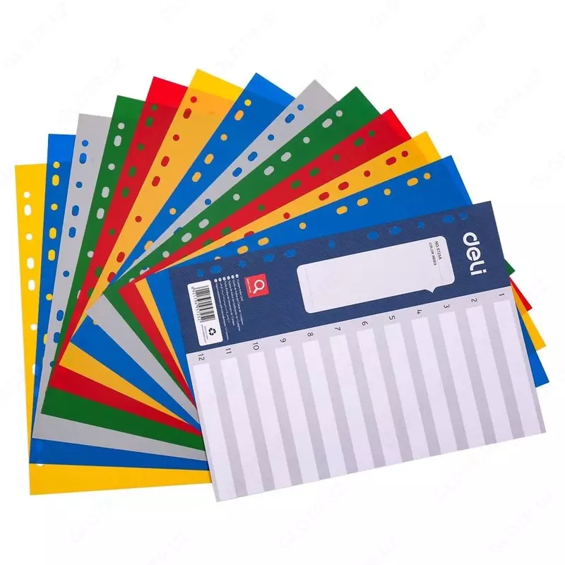Separator A4 "1-12" Deli 5725 plastmassa - 14 000 so'm