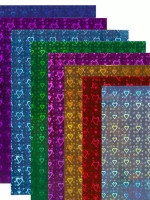 Бумага декоративная с голографическим эффектом на клеевой основе А4