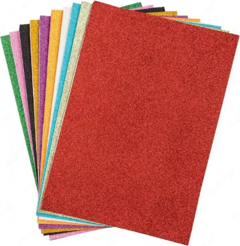 Набор декоративной самоклеящейся бумаги Centrum Eva Foam Glitter А4 10 цв. 2.00 мм - 30 200 сум