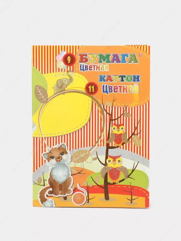 Rangli karton + rangli qog'oz to'plami - Rangli qog'ozlar