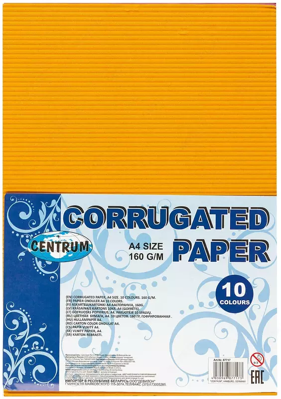 Gofrirovka qilingan qog'oz A4 160 g/m² 10 rang Chakana savdo