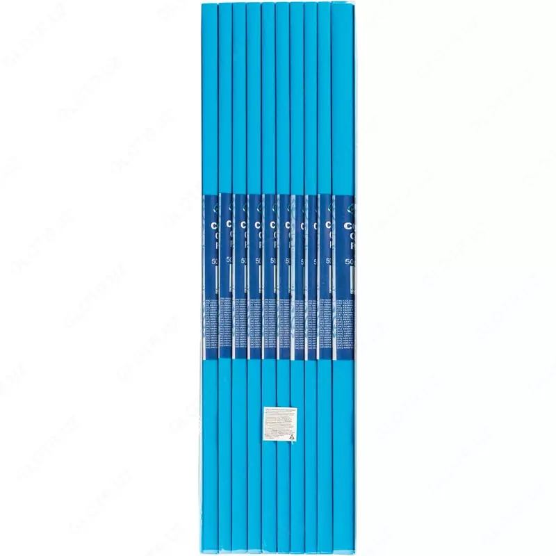 Krep rangli qog'ozlar to'plami 50x200 sm 10 dona. ko'k rang