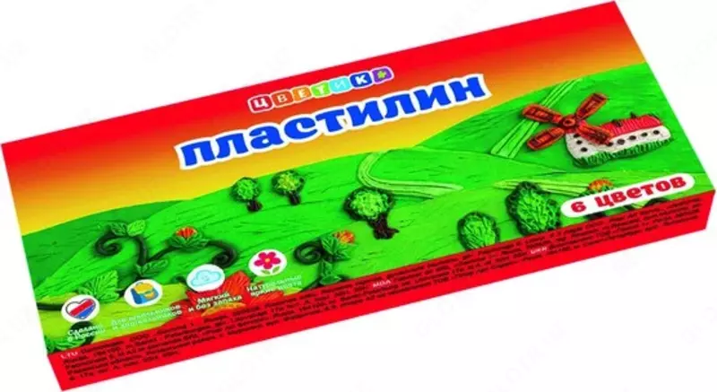 Набор пластилина детского "Цветик" со стеком