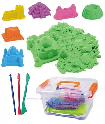 Цветная масса (пластилин) для лепки "Кинетический песок" с формочками