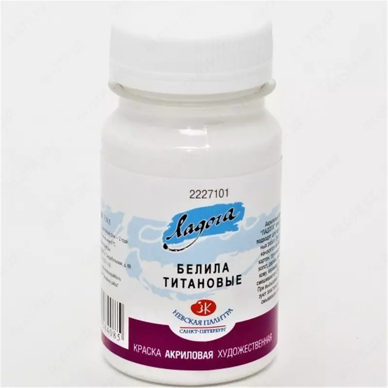 Краска акриловая Белила титановые "Ладога"