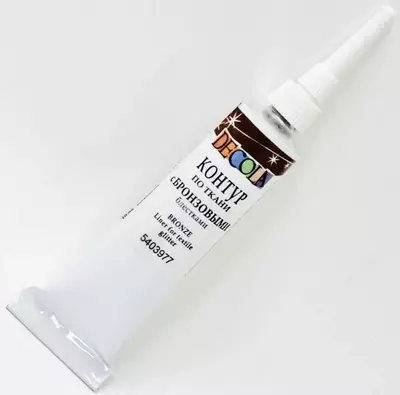 Контур по ткани Декола с бронзовыми блестками