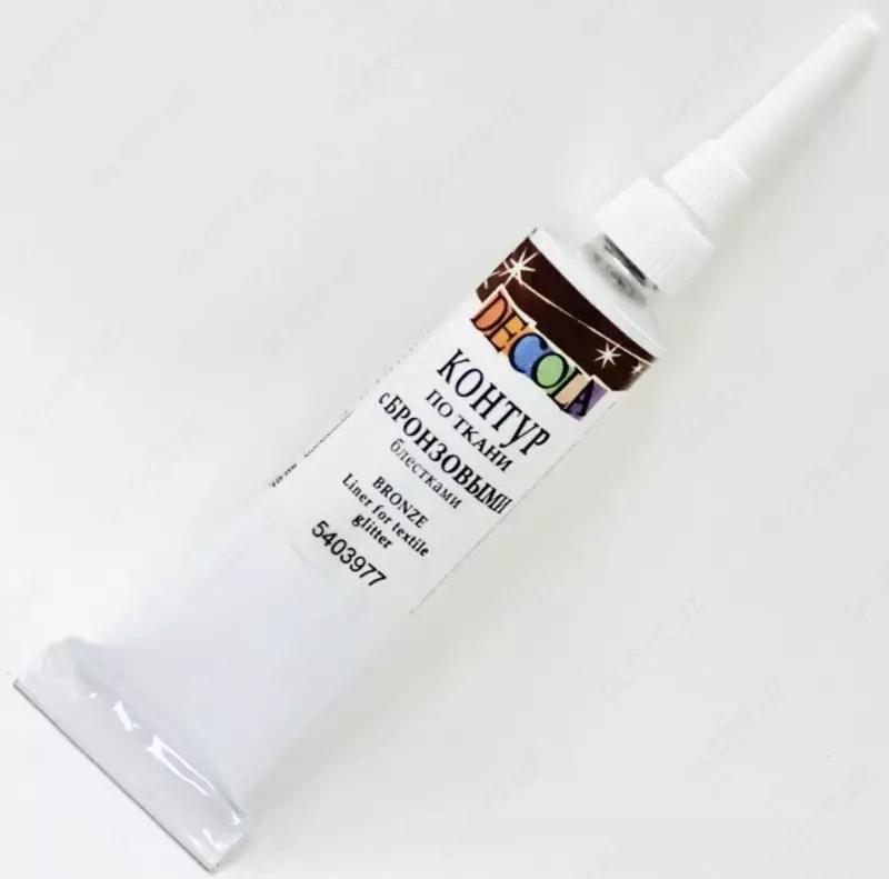 Контур по ткани Декола с бронзовыми блестками