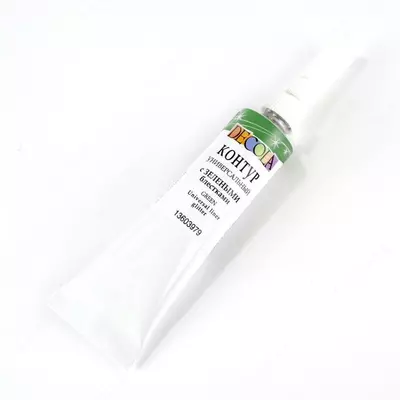 Контур универсальный Декола с зелеными блестками