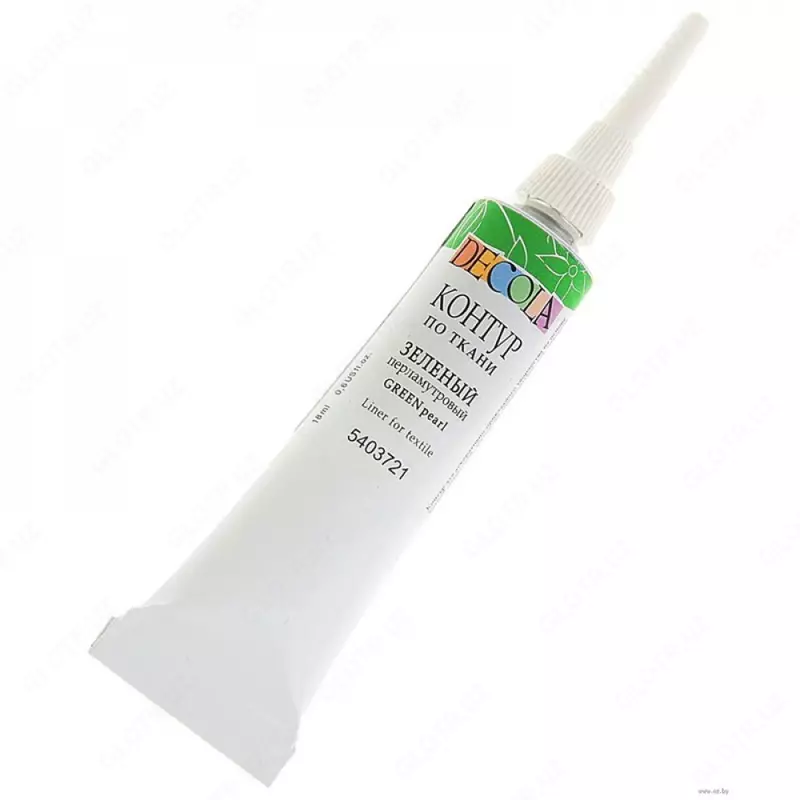 Контур по ткани Декола зеленый перламутровый