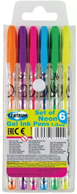 Набор из 6 гелевых ручек NEON 1.0 мм/ПВХ
