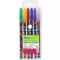 Набор из 6 гелевых ручек с блестками 1.0 мм/ПВХ