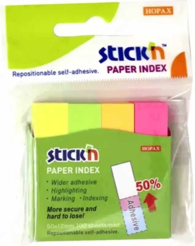 Rangli o'z-o'zidan yopishtiruvchi xatcho'plar 100x4 mm