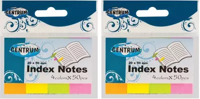 Клейкие листики-индексы бумажные 20х50 мм 50 лист./4 неоновых цвета