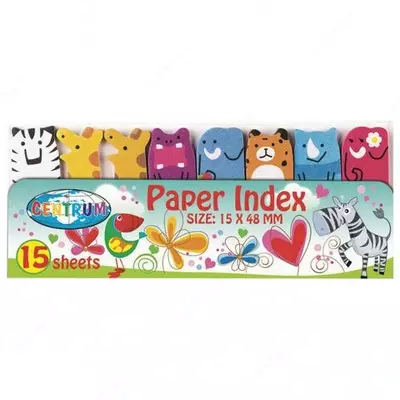 Клейкие листики-индексы бумажные ANIMALS