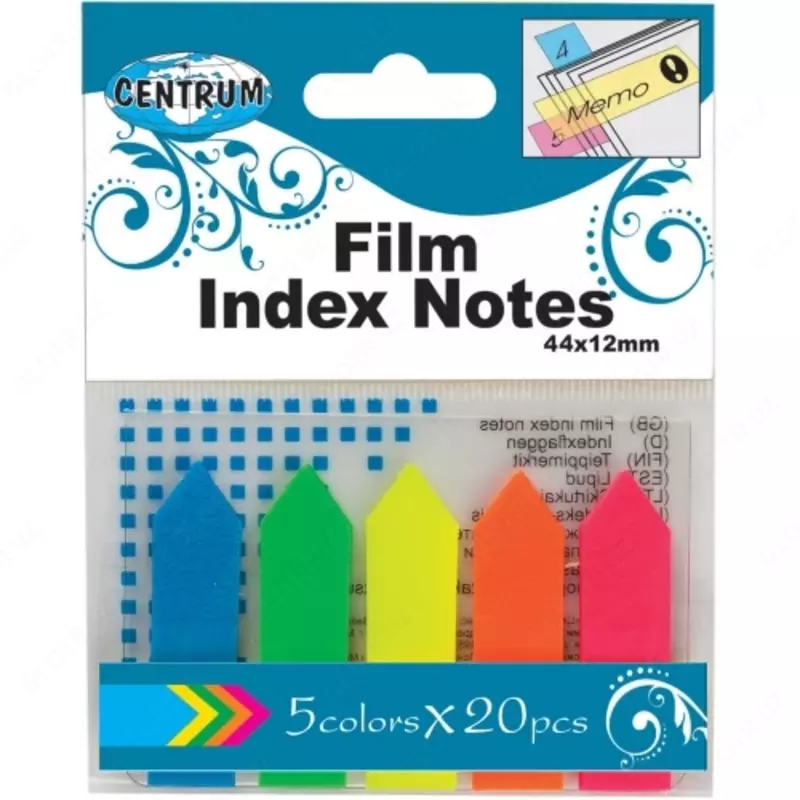 Стикеры - индексы 45х12 мм 5 неоновых цветов х 20 листов