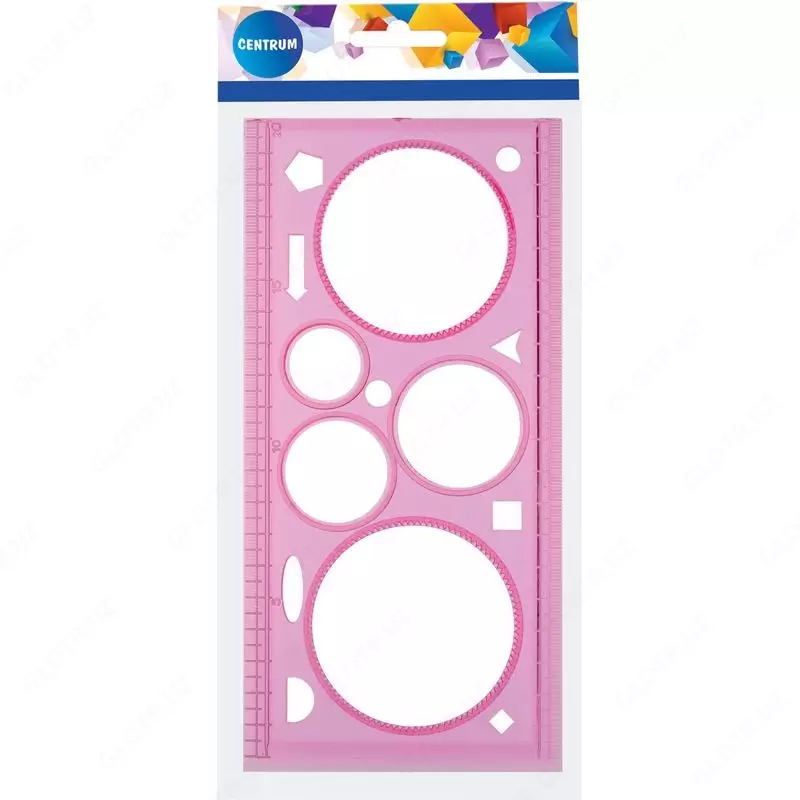 Линейка-трафарет пластиковая 20 cм/ПВХ упаковке