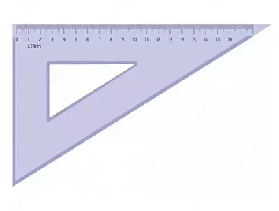 Линейка-треугольник СТАММ 18 см (30`60`90)