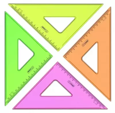 Линейка-треугольник СТАММ 16 см (45`45`90)