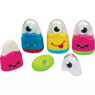 Точилка пластиковая выдвижная с синтетическим ластиком