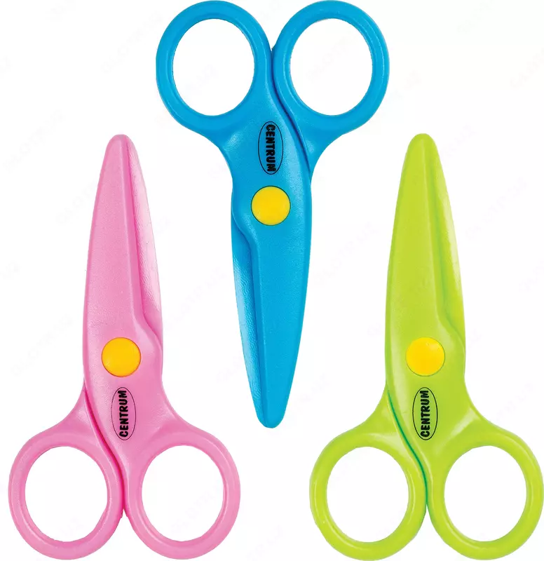 Bolalar uchun plastik qaychi 105 mm (turli xil rangdagi tutqich) - 4 000 so'm