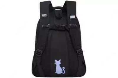 Рюкзак Grizzly, 27х41х20 см, 3 отделения, 4 кармана, анатомический, черный-лаванда