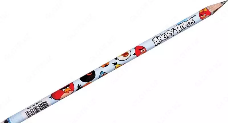 Qalam HB Angry Birds rangli o'chirgich bilan o'tkir