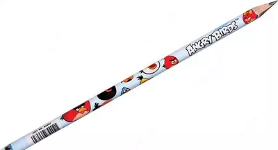 Карандаш НВ Angry Birds заточенный с цветным ластиком