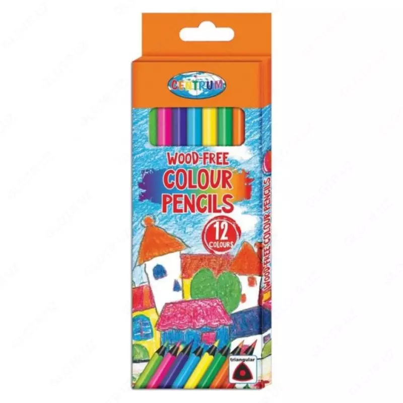 Rangli plastik uchburchak qalamlar 12 ta rang