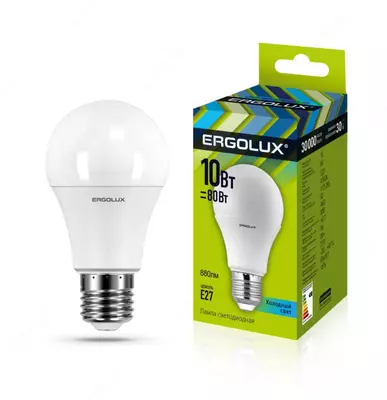 Chiroq LED Ergolux 10 Vt E27 - 14 900 so'm / dona